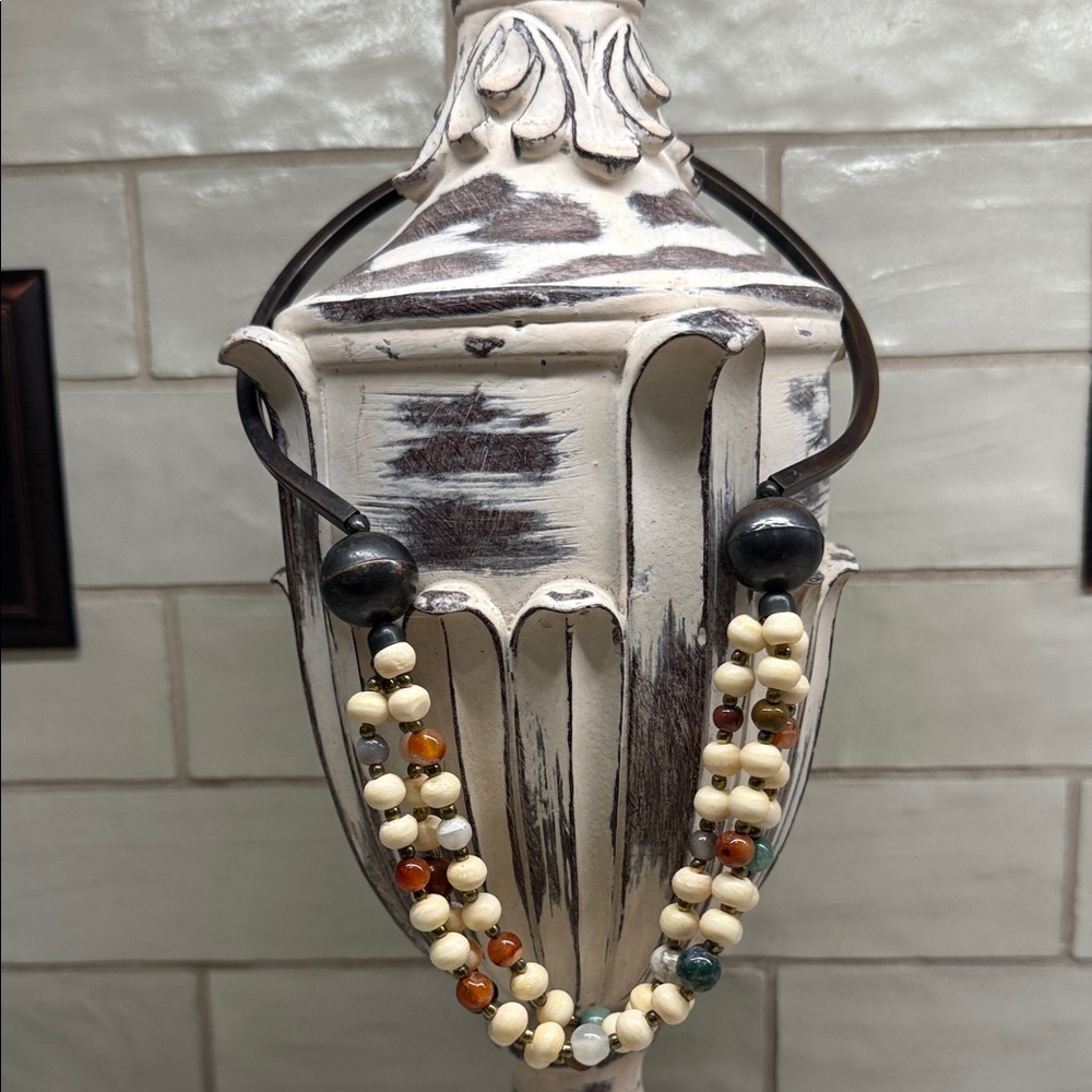Vintage 80s Boho Ethnic Beaded Necklace